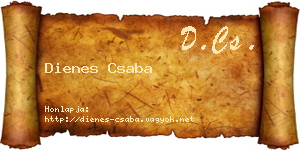 Dienes Csaba névjegykártya